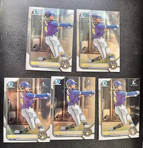 (5)ct Lote 2022 Bowman Chrome Jackson Chourio 1er Cromo RC Rookie Pack ¡FRESCO! - Imagen 1 de 8