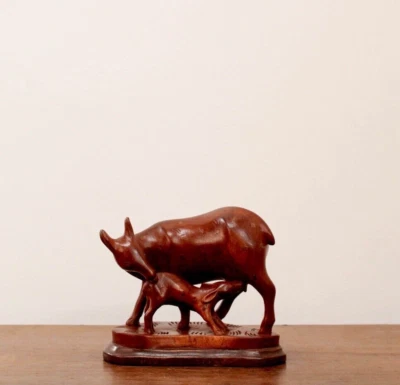 Estatua de ciervo y cervatillo vintage hogar oficina decoración interior artesanía arte escultura Foto 1 de 4