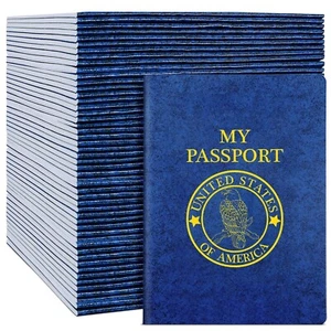 Blank Passport Book, Blue Passport Notebook 4 x 5.5 Inch Play Fake Passport B... - Picture 1 of 7