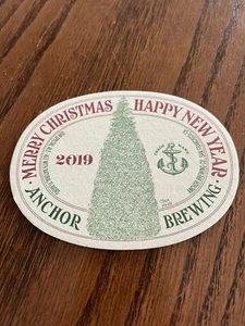 Anchor Brewing San Francisco 2019 MERRY CHRISTMAS Beer Coaster Mat Unused - Picture 1 of 2