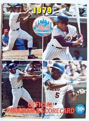 NY Mets Pirates Shea Stadium Program Scorecard 1979 unscored John Pacella Signed - Image 1 of 3