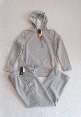 New Women's Adidas Casual Fleece Sweatsuit ~Grey/White ~ Size XL  - Image 1 of 4