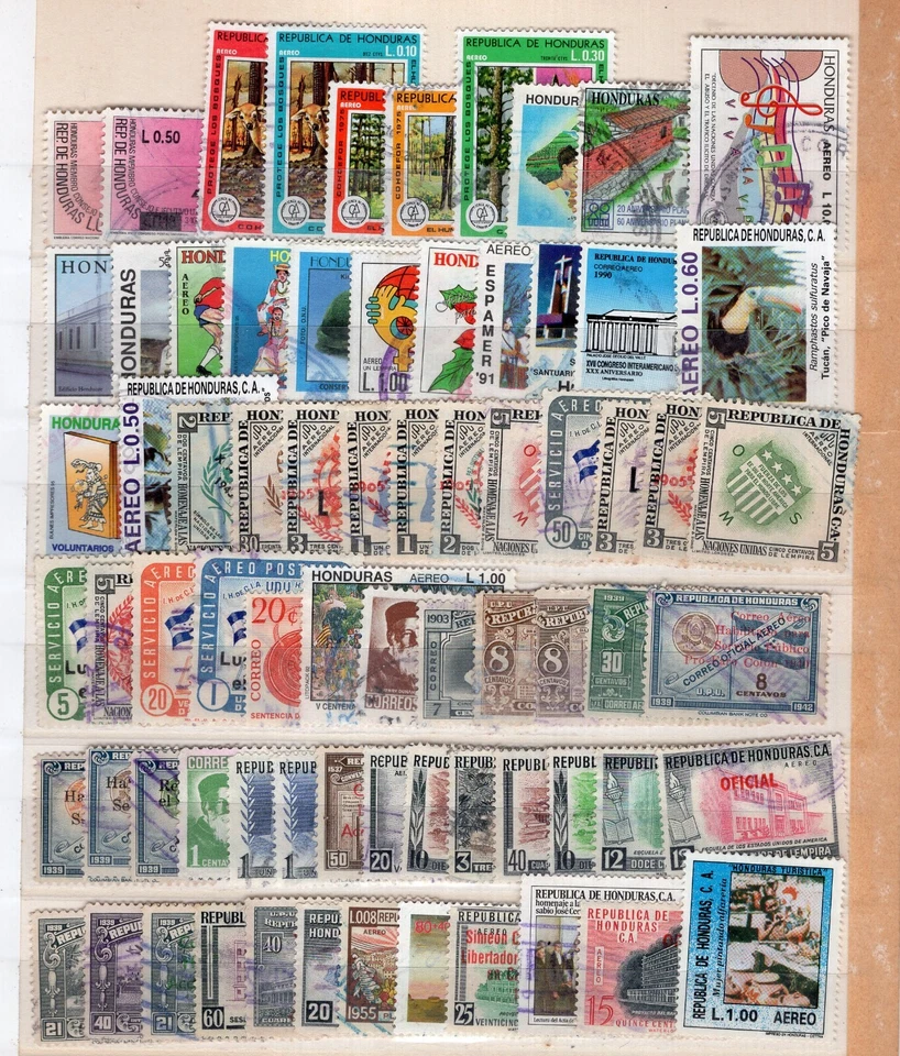 HONDURAS LOT, 72 DIFFERENT STAMPS, USED - Image 1 of 1