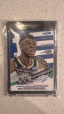 Giannis Antetokounmpo on card singed auto Tyson Beck HOLO FOIL BUCKS RARE /24