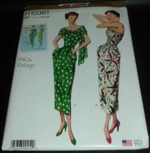 Repro Cruise Vacation Vtg 1940s Dress with Stole Costume Sewing Pattern 20W-28W - Picture 1 of 3