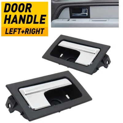 Par de manijas de puerta interior conductor pasajero cromo platino para Ford F150 2009-2014 Foto 1 de 4