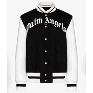 Letterman Palm Angels 50 Bear Black and White Varsity Jacket - Picture 1 of 4