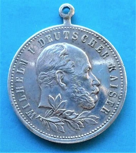 GERMAN EMPIRE MEDAL WILHELM I DEUTSCHER KAISER  Diam 28,60 mm-8,22gr - Picture 1 of 7