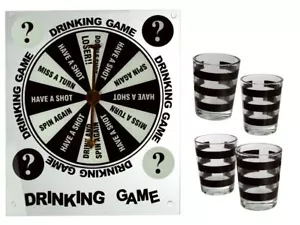 SPIN A DRINK SHOT GLASS DRINKING PUB BAR GAME ADULT STAG HEN PARTY GIFT XMAS - Picture 1 of 3