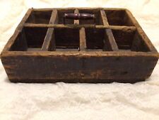 Antique French Provincial Country Wooden Storage Caddy Tool Box Bottle Carrier