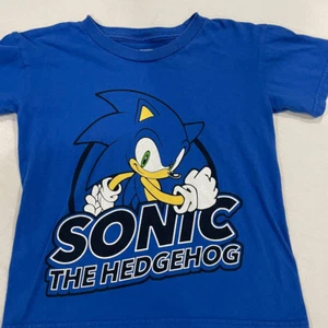 Sonic The Hedgehog Kids Blue Graphic T-Shirt Size Medium - Picture 1 of 3