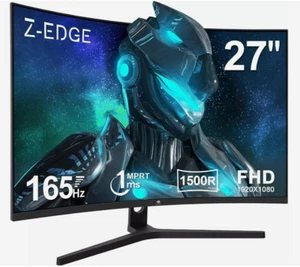 27 Inch Curved Gaming Monitor 1ms MPRT Full HD 1080P VA Panel 165hz - Picture 1 of 6