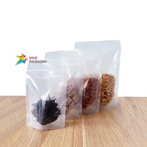 Single Plastic Eco Material Recyclable Clear Stand Up Pouch Zipper Bag (100 pcs) - Picture 1 of 5