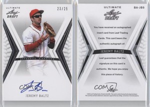 2012 Leaf Ultimate Draft Base Auto Silver /25 Jeremy Baltz #BA-JB5 Auto