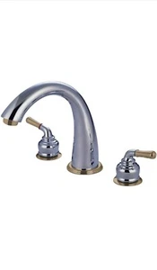 NEW Kingston Brass Naples Roman Tub Filler with Lever Handle, Polished Chrome - Picture 1 of 2