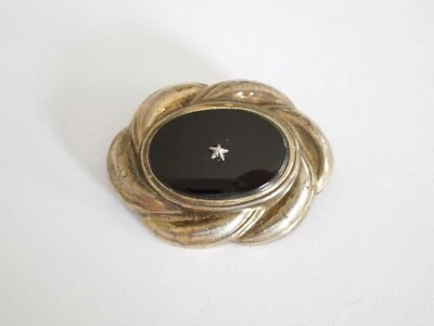 Biedermeier Spilla Onice Argento Placcato in oro Stern Applicazione 8,3 G/ - Immagine 1 di 4