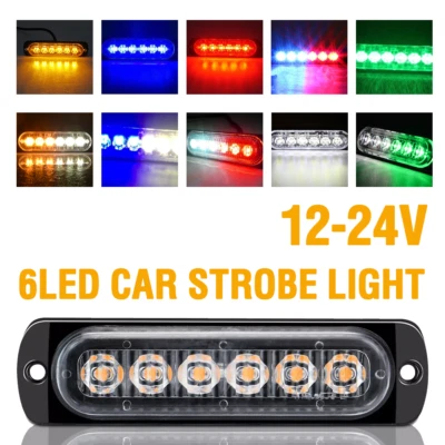 6 LED Auto Notfall Frontblitzer Blitzlicht Warnleuchte Strobe Licht LKW 12-24V - Bild 1 von 4