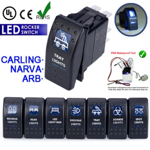 ARB Carling Narva Rocker Switch Dual Backlit Blue LED Light Waterproof 12V 24V - Imagen 1 de 12