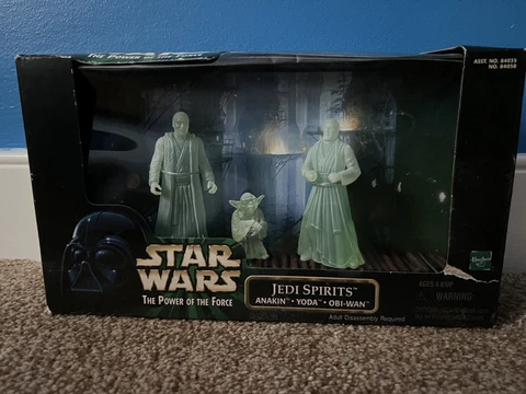 Star Wars POTF Jedi Spirits 3-pack Anakin Yoda Obi Wan Sealed Vintage Cover