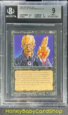 MTG Antiquities 1994 Priest of Yawgmoth BGS 9.0Q++ (Quad++) MINT OldSchool 93/94 - Image 1 of 4