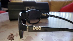 Authentische Dolce Gabbana silberne DG Logo & schwarze Gestell Sonnenbrille - Bild 1 von 19