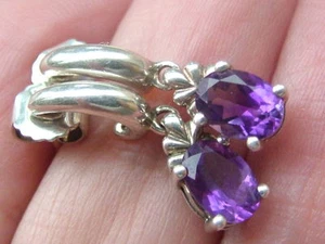 PENDIENTES PRECIOSO DE PLATA Y PIEDRA AMATISTA LEGITIMA 5 CARATE - Imagen 1 de 1