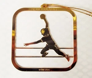 US Olympics Team Handball Brass Ornament Christmas USOC 1988 Olympic  - Bild 1 von 2