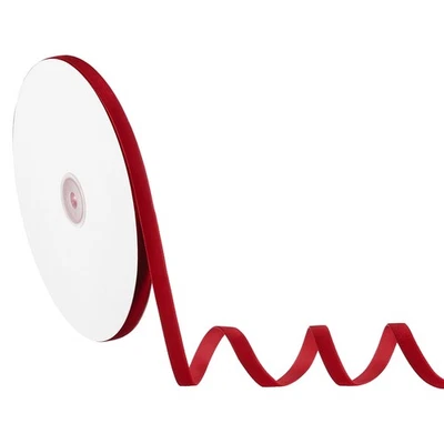 Red Velvet Ribbon 3/8" Wide x 25 Yards Vintage Single Face Roll - Image 1 of 4