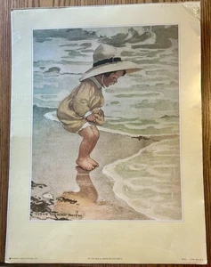 By The Sea by Artist Jesse Wilcox Smith Lithograph 18" x 24" Signed - Picture 1 of 7