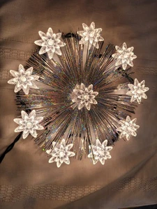 Vintage 10 Light Starburst 7,5" Weihnachtsbaum Lametta Glanz irisierend Topper - Bild 1 von 4
