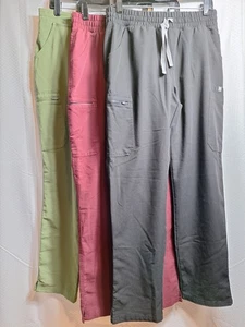 FIGS Technical Collection Yola Skinny Scrub Pants (Lot of 3) Black Green Wine - Picture 1 of 8