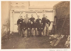 TASMANIA fantastic large albumen photo of MERCURY newspaper staff, HOBART c1880 - Picture 1 of 1