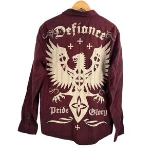 Eighty Eight Mens Long Sleeve button shirt Goth Medieval biker 90s Y2K sz XXL - Picture 1 of 5