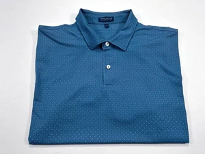 Peter Millar Crown Crafted XL blau geometrische Blumen Kurzarm Golf Polo - Bild 1 von 4