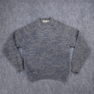 Vintage St Johns Bay Sweater Mens Large 42 44 Blue Beige Marled Crewneck 90s - Picture 1 of 9