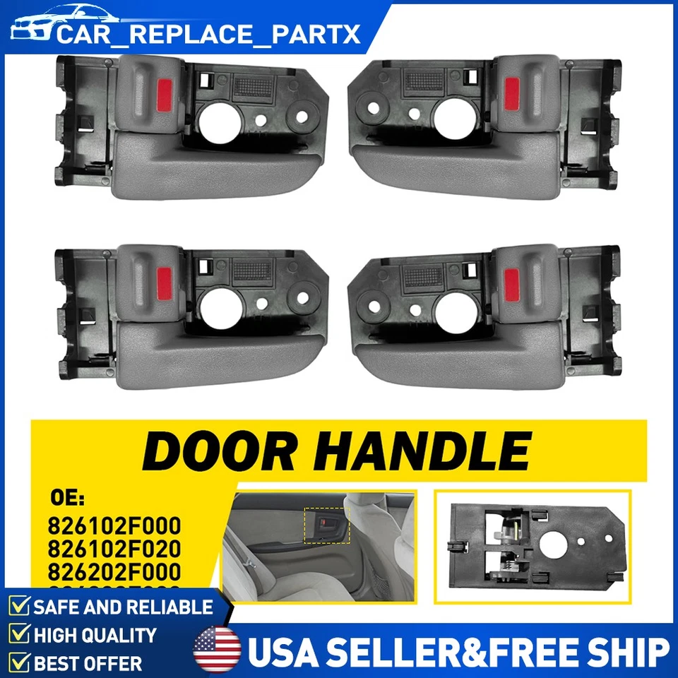 4x Manija de puerta interior gris para Kia Spectra 2004-2008 2009 Spectra5 derecha izquierda EKK Foto 1 de 4