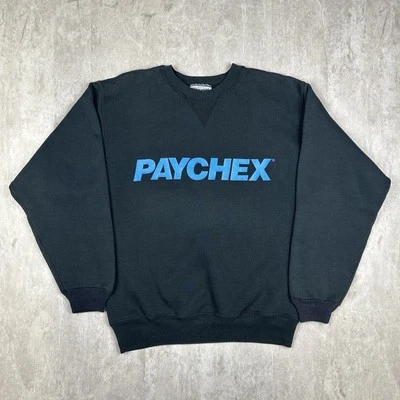 Vintage 80s Paychex Rochester NY Black Crewneck Sweatshirt Hanes Men’s Size M - Image 1 of 4
