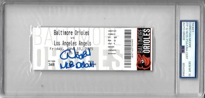 Christian Moore Autographed MLB Debut Ticket Inscribed MLB Debut PSA Slabbed - Image 1 of 4