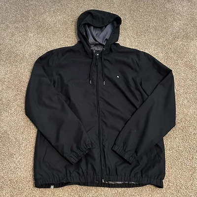 Y2K DC Shoes Windbreaker Men's Size Medium Black Hooded Full Zip Grunge  - Image 1 of 4