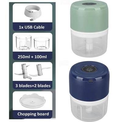 100+250ML Electric Garlic Food Chopper Onion Chopper Grinder Blender Crusher - Image 1 of 4
