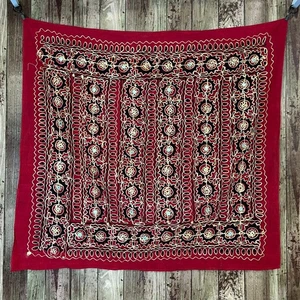 VINTAGE HANDARBEIT WANDBEHANG BESTICKT SUZANI GOBELIN PANEL INDISCH BOHO 87cm - Bild 1 von 5