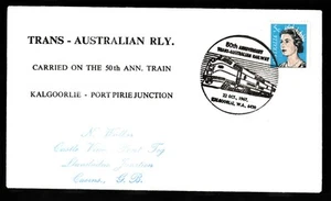 Australia 1967 5c Blue QEII - 50th Anniv - Trans Aust Railway - Carried on Train - Picture 1 of 2