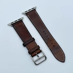 Genuine Apple Watch Hermes FAUVE Swift Leather Single Tour Band 42mm 41mm 40mm - Picture 1 of 20