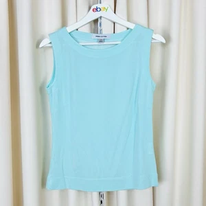 Perri Cutten Womens Tank Top Sleeveless Mint Green Relaxed Basic Size S - Picture 1 of 4
