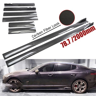 Carbon Fiber Side-Skirt Rocker Panel Splitter Lip for Toyota Corolla SE XSE LE - Image 1 of 4