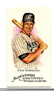 2008 TOPPS ALLEN & GINTER'S BASEBALL MINI A&G BACK 257 LUIS GONZALEZ MARLINS - Picture 1 of 2