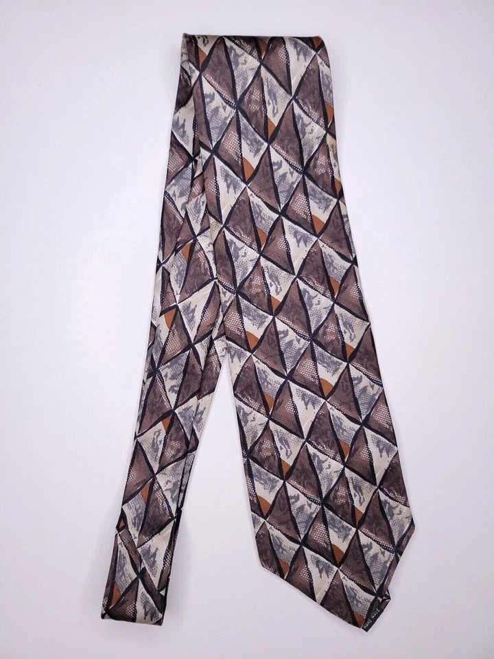 Ferrar Mens Formal Necktie 56"Lx3.75"W Brown/Gray Neck Tie - Image 1 of 4