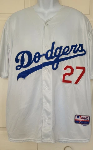 Matt Kemp #27 LA Dodgers Jersey Majestic Cool Base Authentic Collection White 52 Cover