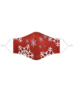 Snowflakes Red Face Mask with PM2.5 Filter Pocket Reusable - Picture 1 of 1
