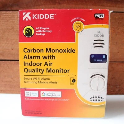 Detector de monóxido de carbono inteligente Kidde e monitor de qualidade do ar interno plugue CA - Imagem 1 de 4